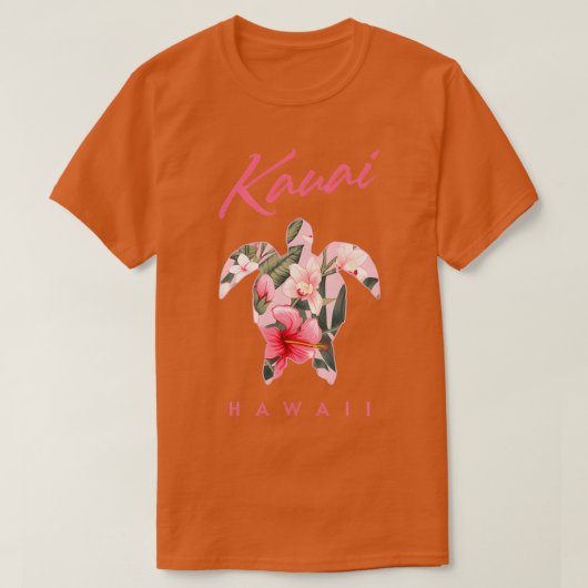Kauai Hawaii Hibiscus Flower Zee Turtle TShirt 3 (Design voorkant)