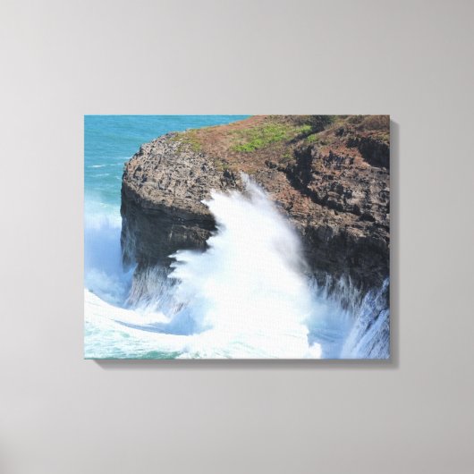 Kauai Hawaii Kilauea Oceaangolven Canvas Afdruk (Voorkant)