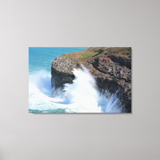 Kauai Hawaii Kilauea Oceaangolven Canvas Afdruk (Voorkant)