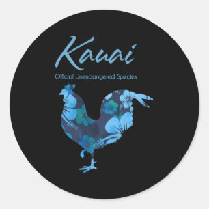 Kauai Hawaii Kip Officiële Onbedreigde Soorten Ronde Sticker