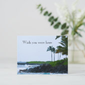 Kauai Hawaii Koloa Ocean Palm Trees Briefkaart (Staand voorkant)
