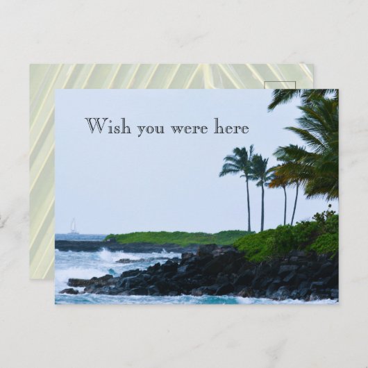 Kauai Hawaii Koloa Ocean Palm Trees Briefkaart (Voorkant / Achterkant)
