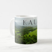 Kauai, Hawaii Landscape Scene met Text Koffiemok (Voorkant links)