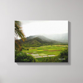 Kauai, Hawaii Lush Fields Landscape Canvas Afdruk