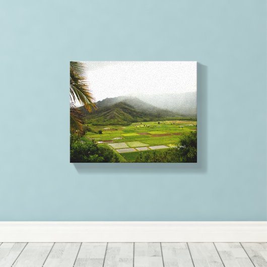 Kauai, Hawaii Lush Fields Landscape Canvas Afdruk (Insitu (Houten vloer))