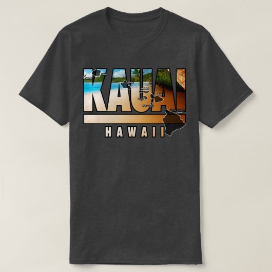 Kauai Hawaii met Hawaïaanse eilanden T-shirt (Design voorkant)