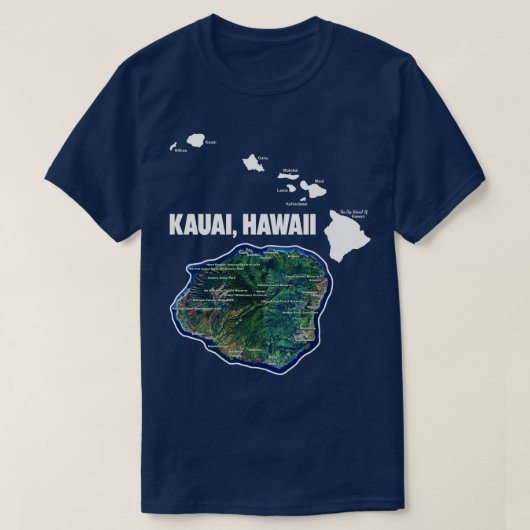 Kauai Hawaii met Hawaïaanse eilanden T-shirt (Design voorkant)