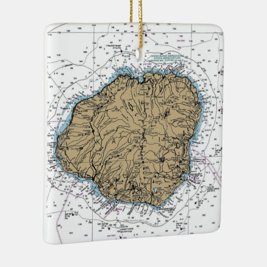Kauai Hawaii Nautical Chart Keramisch Ornament (Rechts)