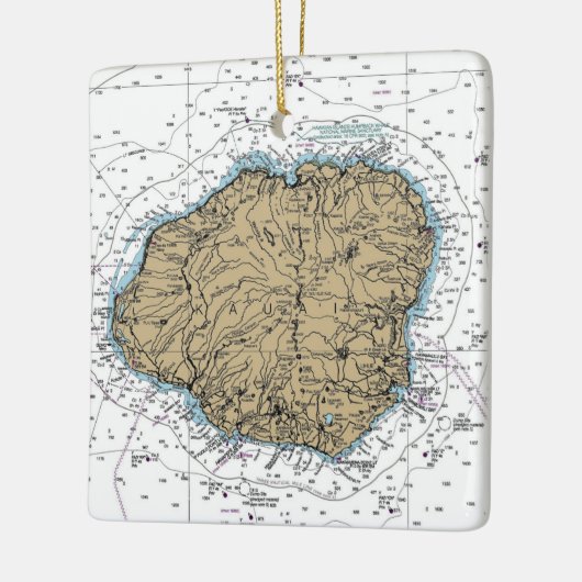 Kauai Hawaii Nautical Chart Keramisch Ornament (Links)