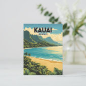 Kauai Hawaii nostalgische reizen Briefkaart (Staand voorkant)