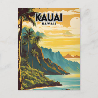 Kauai Hawaii Nostalgische Retro Reiskunst Briefkaart