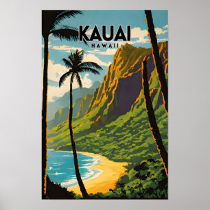 Kauai Hawaii Nostalgische Retro Reizen Poster