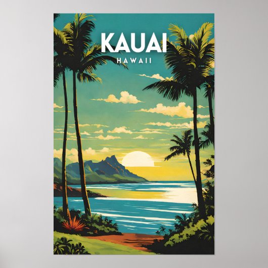 Kauai Hawaii nostalgische Vintage Poster (Voorkant)