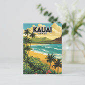 Kauai Hawaii nostalgische vintage reizen Briefkaart (Staand voorkant)