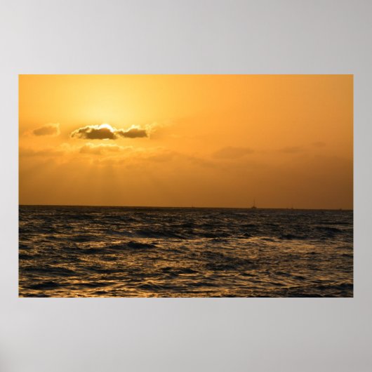 Kauai Hawaii Ocean Sunset Poster (Voorkant)