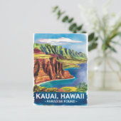 Kauai Hawaii Paradise Gevonden Waterverf Schilderi Briefkaart (Staand voorkant)