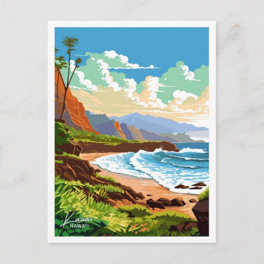 Kauai Hawaii reizen  illustratie Briefkaart (Voorkant)