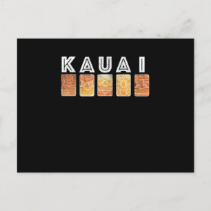 Kauai Hawaii  Tiki Mmaskers Briefkaart