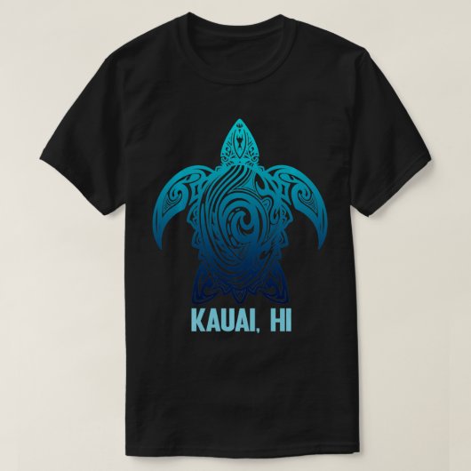 Kauai Hawaii Tribal Zee Turtle Hawaiian Surfer Scu T-shirt (Design voorkant)