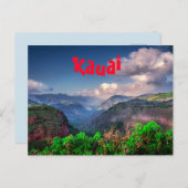 Kauai Hawaii Tropical Mountain Range Briefkaart (Voorkant / Achterkant)