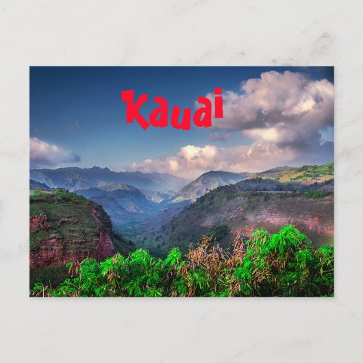 Kauai Hawaii Tropical Mountain Range Briefkaart (Voorkant)