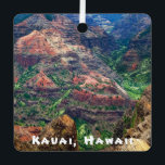 Kauai, Hawaii, tweezijdig vierkant, keramisch Orna Metalen Ornament<br><div class="desc">Mooie landschappen op Waimea Canyon en Maha'ulepu Beach op het eiland Kaua'i. Kauai,  Hawaii kan worden veranderd in Kaua'i,  Hawai,  indien gewenst. Indien nodig ook de jaardatum wijzigen.</div>
