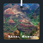 Kauai, Hawaii, tweezijdig vierkant, keramisch Orna Metalen Ornament<br><div class="desc">Mooie landschappen op Waimea Canyon en Maha'ulepu Beach op het eiland Kaua'i. Kauai,  Hawaii kan worden veranderd in Kaua'i,  Hawai,  indien gewenst. Indien nodig ook de jaardatum wijzigen.</div>
