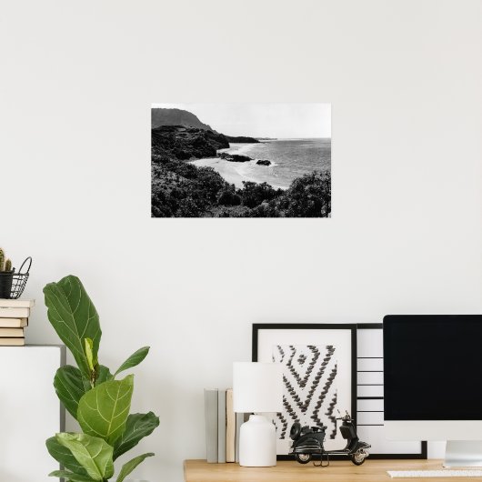 Kauai, Hawaii - Uitzicht van de baai van Lumahai e Poster (Thuiskantoor)