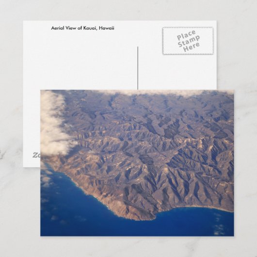Kauai, Hawaii, Uitzicht vanuit de lucht Briefkaart (Voorkant / Achterkant)