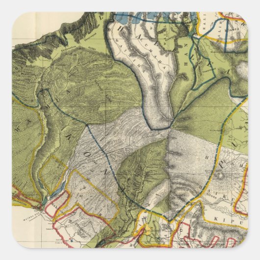 Kauai, Hawaii Vierkante Sticker (Voorkant)