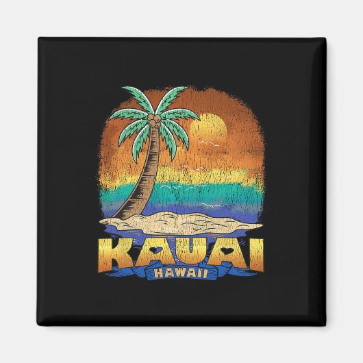 Kauai Hawaii Vintage verontruste souvenir Magneet (Voorkant)