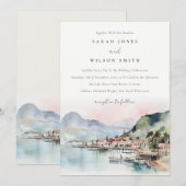 Kauai Hawaii Watercolor Landscape Wedding Kaart (Voorkant / Achterkant)