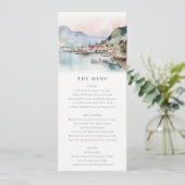 Kauai Hawaii Watercolor Landscape Wedding Menu Kaart (Staand voorkant)