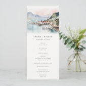 Kauai Hawaii Watercolor Landscape Wedding Program Kaart (Staand voorkant)
