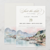 Kauai Hawaii Watercolor Landscape Wedding Save The Date (Voorkant / Achterkant)
