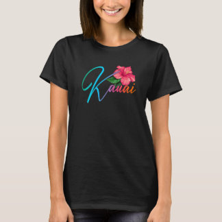 Kauai Hawaiian Hibiscus Flowers Hawaii Beach Luau T-shirt