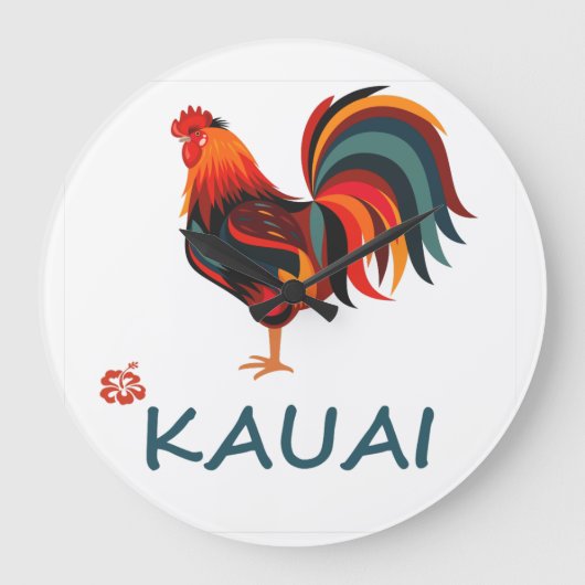 Kauai Hawaiian Rooster Country Clock Grote Klok (Voorkant)