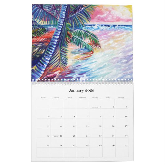 Kauai is Paradise Hawaii Art Calendar Kalender (Jan 2026)