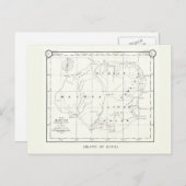 Kauai Island, Hawaii,  kaart 1887 Briefkaart (Voorkant / Achterkant)