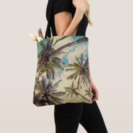 Kauai Island Palms Blue Hawaii Canvas tas