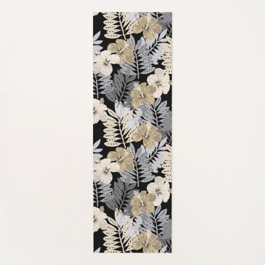 Kauai Jungle Hawaiian Hibiscus and Palms - Neutral Yogamat (Voorkant)