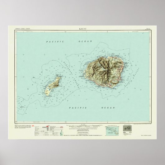 Kauai-kaart 1954 poster (Voorkant)