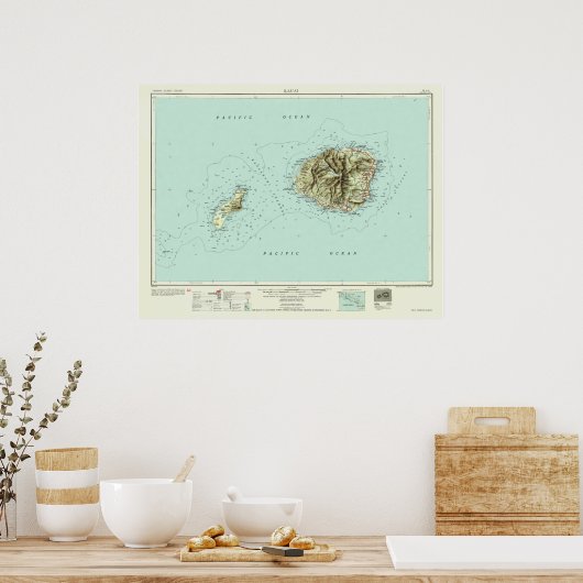 Kauai-kaart 1954 poster (Keuken)