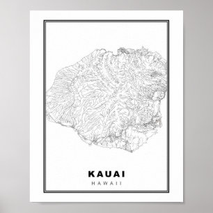 Kauai Kaart Poster