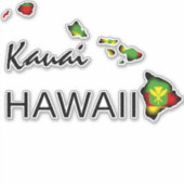 KAUAI - KANAKA MAOLI HAWAII EILANDEN ZWART STICKER (Voorkant)