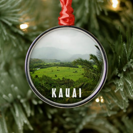 Kauai, Landscape Scene Hawaii Metalen Ornament (Boom)