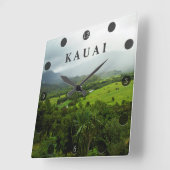 Kauai, Landscape Scene Hawaii Vierkante Klok (Hoek)