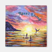 Kauai Living Ocean Paddle Boarding Magnet (Voorkant)