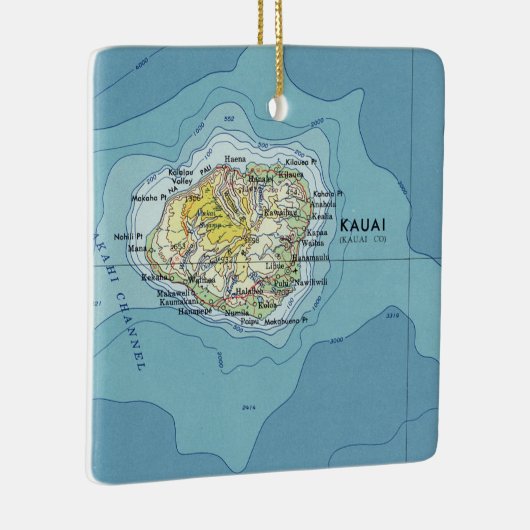 Kauai Map Keramisch Ornament (Rechts)