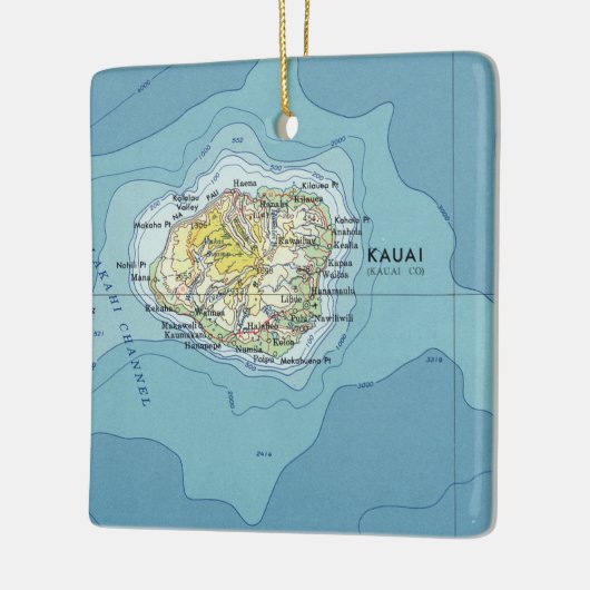 Kauai  Map Keramisch Ornament (Links)